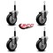 Service Caster 4'' Black Poly Wheel Swivel 3/4'' Expanding Stem Caster Set, 4PK SCC-EX20S414-PPUB-BLK-34-4 - alternate 4